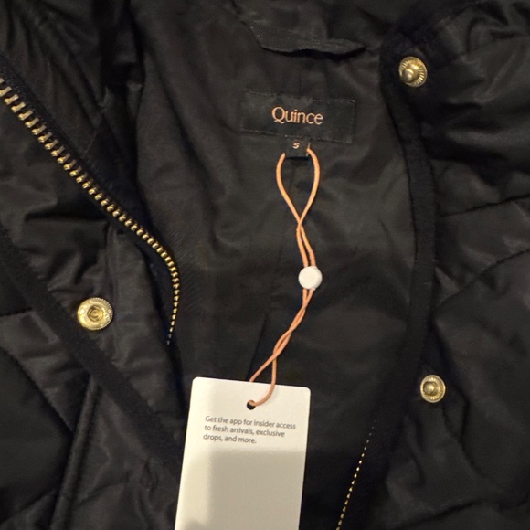 Quince Featherless Quilted Long Puffer Jacket Black Patch Pockets Size XL - Picture 2 of 3